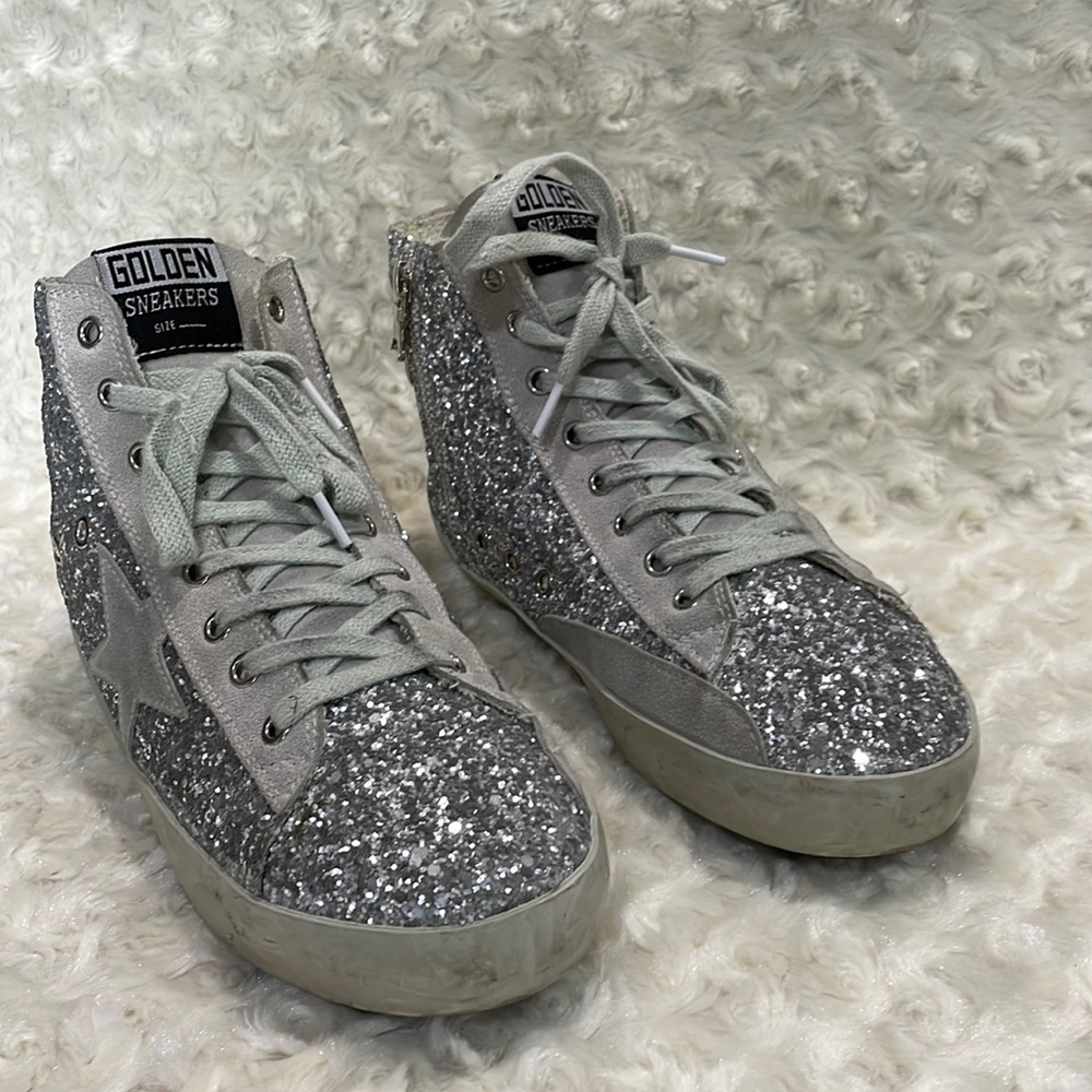 Golden sneakers